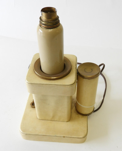 French Art Deco Brass Mounted Parchment Lamp