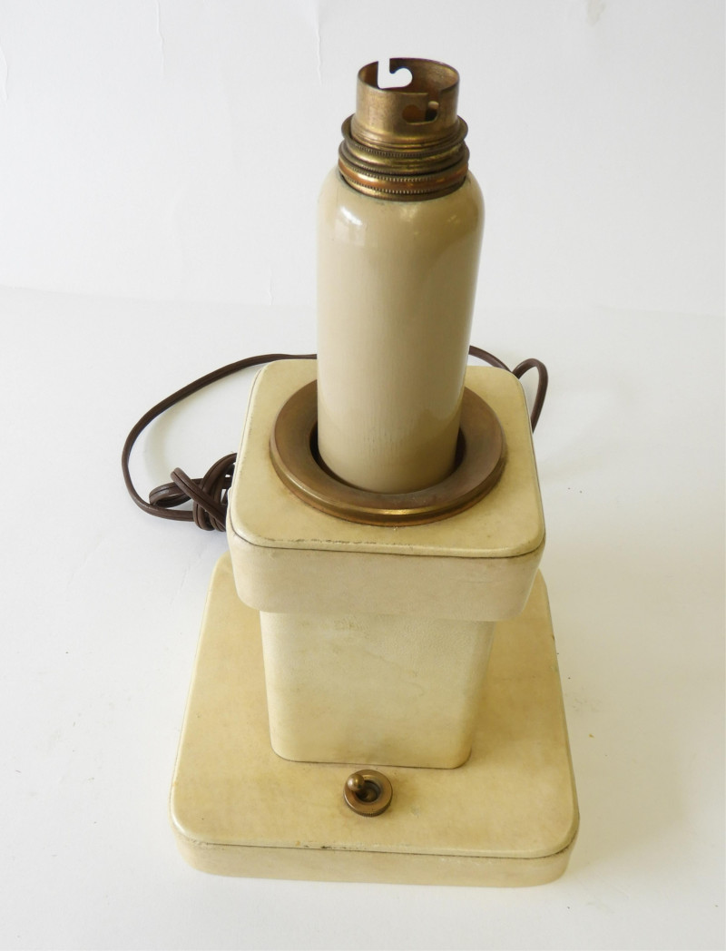 French Art Deco Brass Mounted Parchment Lamp