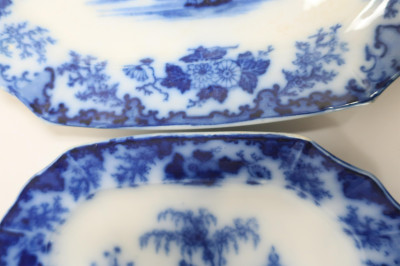 2 Flow Blue &apos;Scinde&apos; Transferware Platters, 19th C