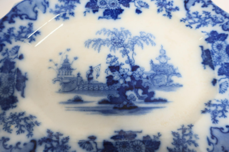 2 Flow Blue &apos;Scinde&apos; Transferware Platters, 19th C