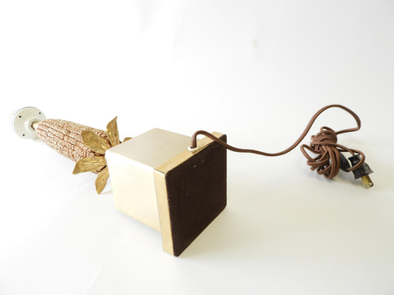 1970&apos;s Composition &amp; Metal &apos;Corn Cob&apos; Lamp