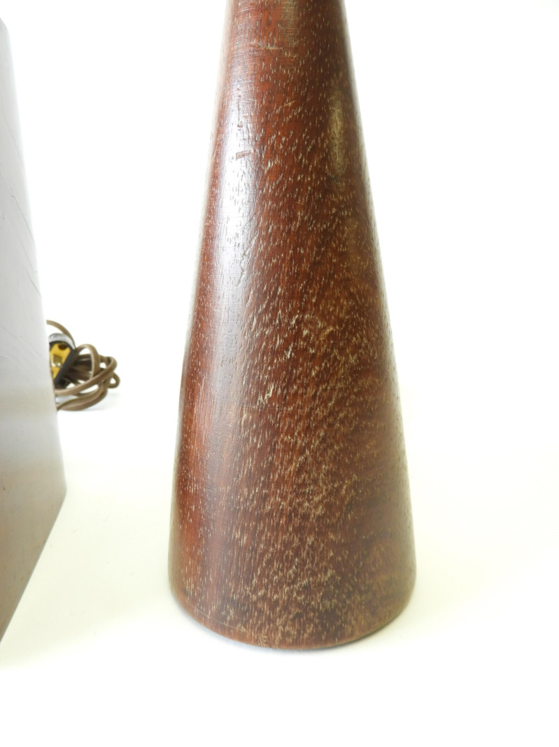 Burl Walnut Lamp &amp; Double Conical Lamp