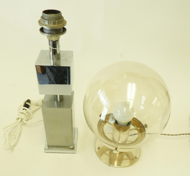 2 1970&apos;s Chrome &amp; Nickel Plate Lamps