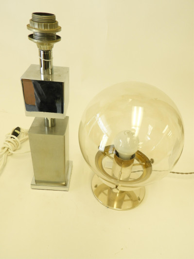 2 1970&apos;s Chrome &amp; Nickel Plate Lamps