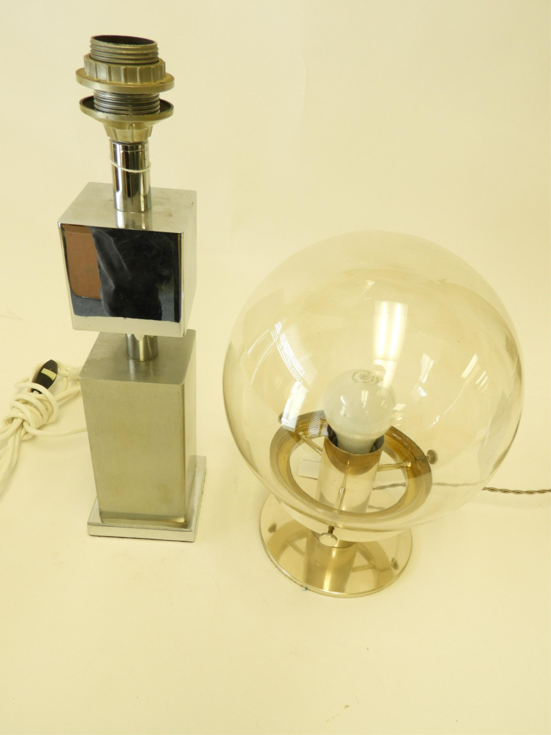 2 1970&apos;s Chrome &amp; Nickel Plate Lamps