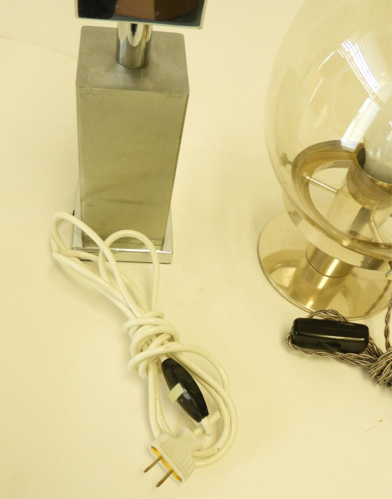 2 1970&apos;s Chrome &amp; Nickel Plate Lamps