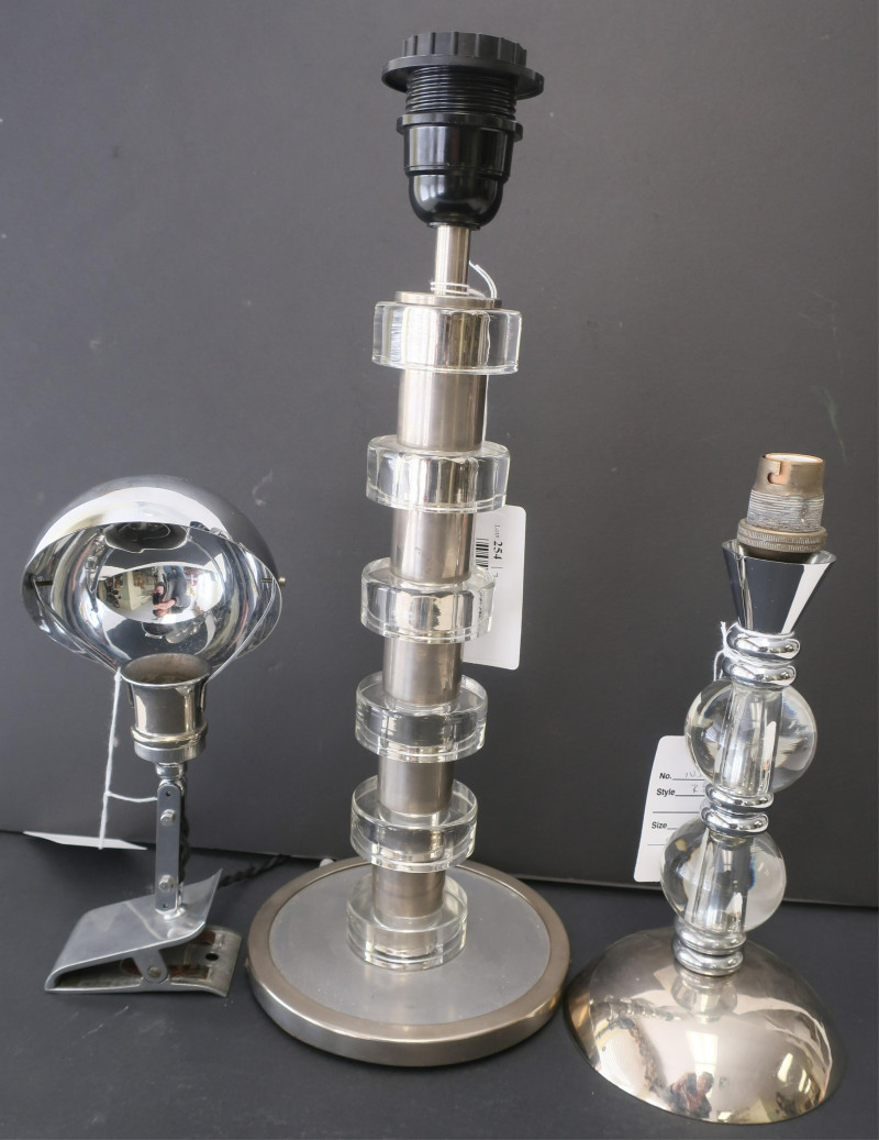 2 Art Deco Lamps &amp; Headboard Lamp