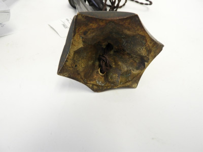 2 Art Deco Amorphous Bronze &amp; Chrome Lamps