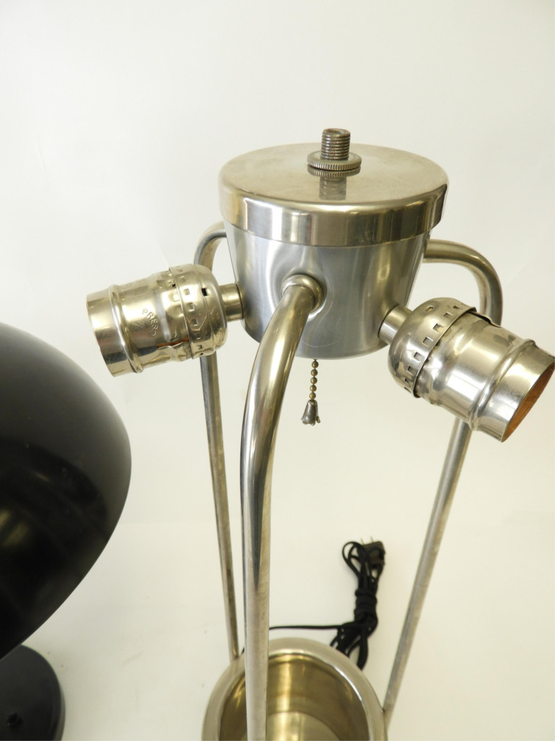 2 Art Deco Chrome Lamp &amp; Painted Desk Lamp