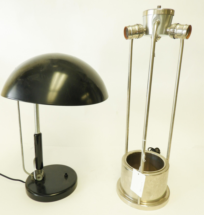 2 Art Deco Chrome Lamp &amp; Painted Desk Lamp