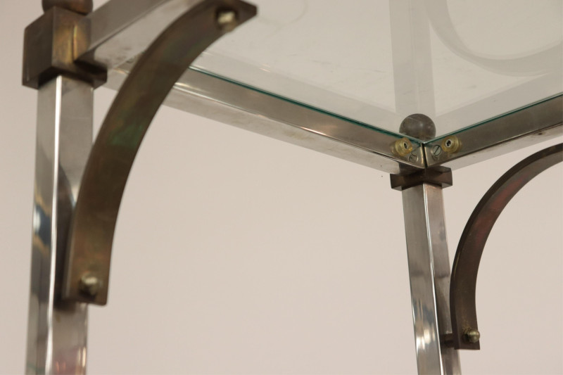 Pair of 1970&apos;s Brass &amp; Chrome Etageres