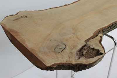 Contemporary Chrome &amp; Maple Live Edge Console