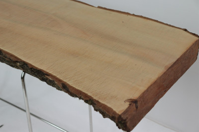 Contemporary Chrome &amp; Maple Live Edge Console