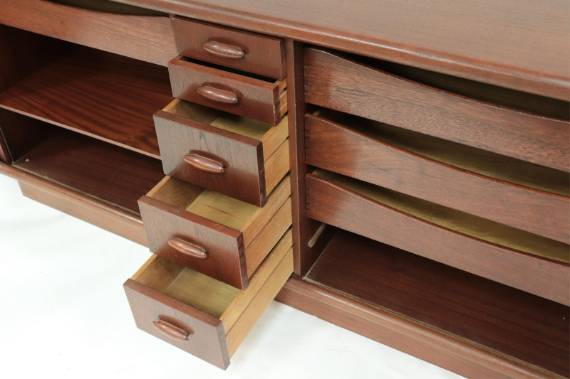 Danish Modern Mahogany Tambour Sideboard, 1965