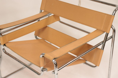 Pair Marcel Breuer Style Wassily B-3 Armchairs