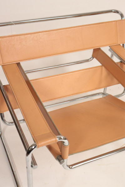 Pair Marcel Breuer Style Wassily B-3 Armchairs