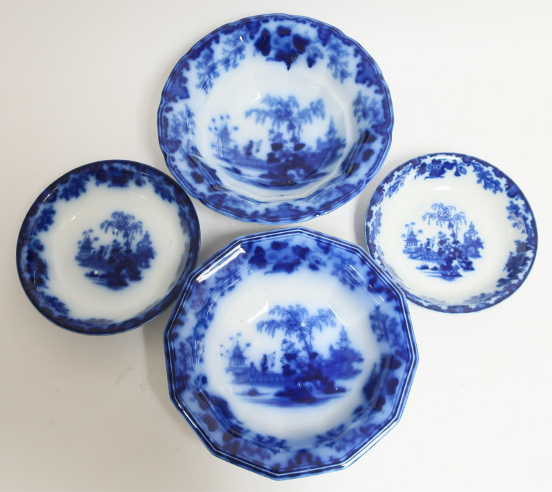 Flow Blue &apos;Scinde&apos; Transferware Items, 19th C.