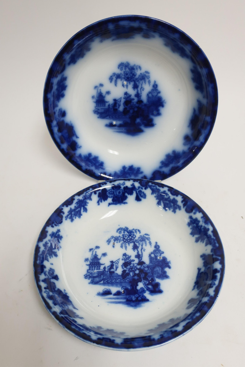 Flow Blue &apos;Scinde&apos; Transferware Items, 19th C.