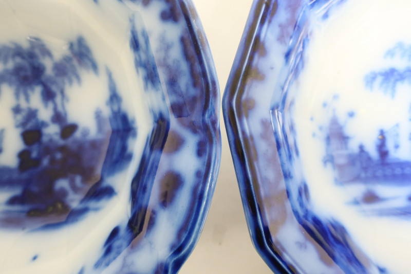 Flow Blue &apos;Scinde&apos; Transferware Items, 19th C.