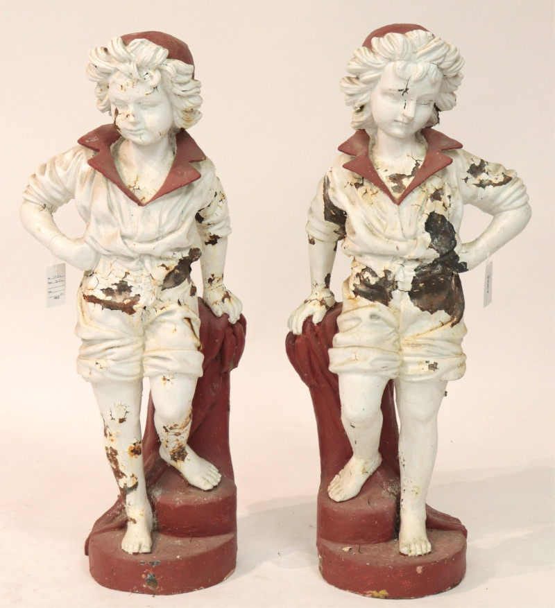 Pair of Cast Iron Figures of Boys