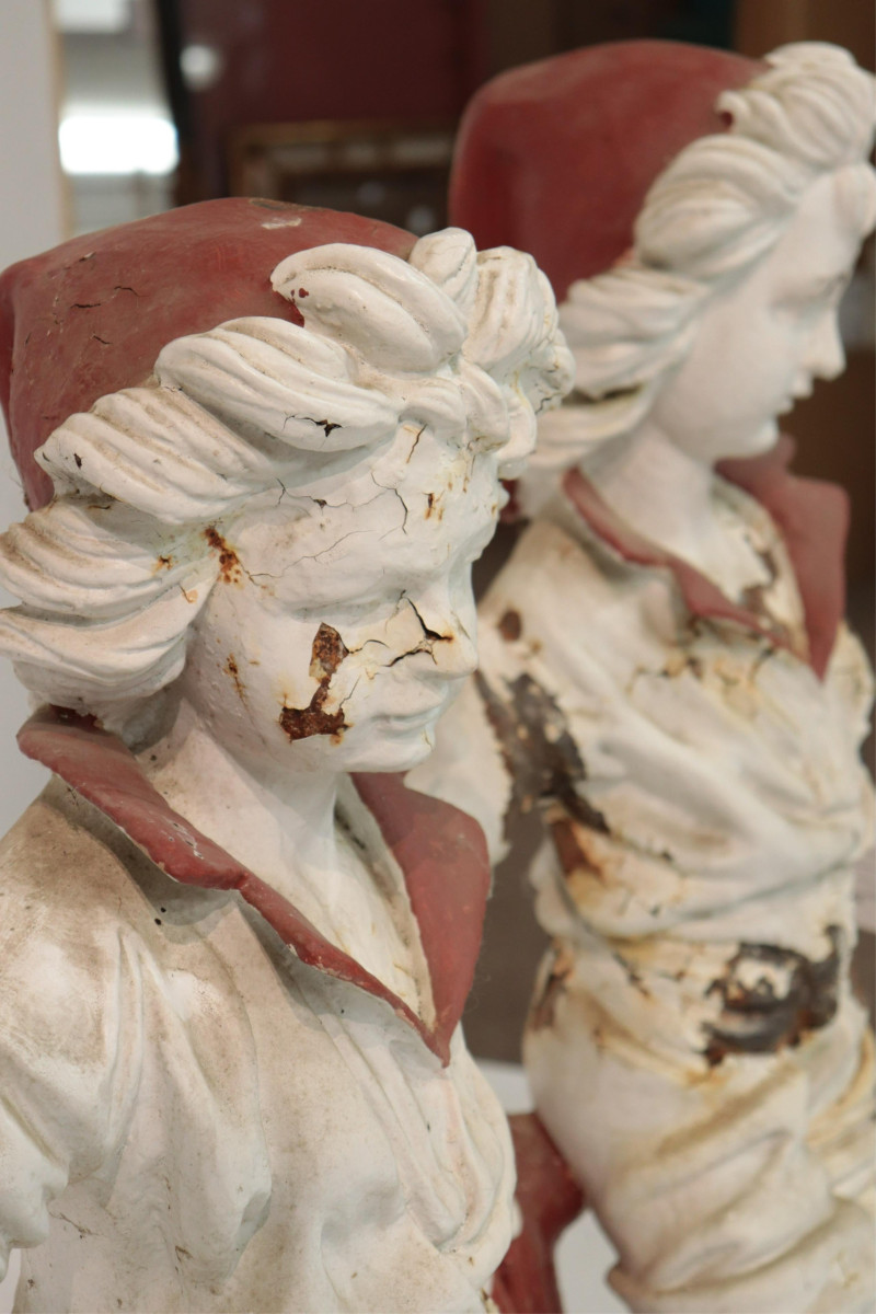 Pair of Cast Iron Figures of Boys