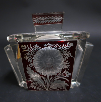 5 Cut &amp; Red Flashed Glass Vanity &amp; Perfumes