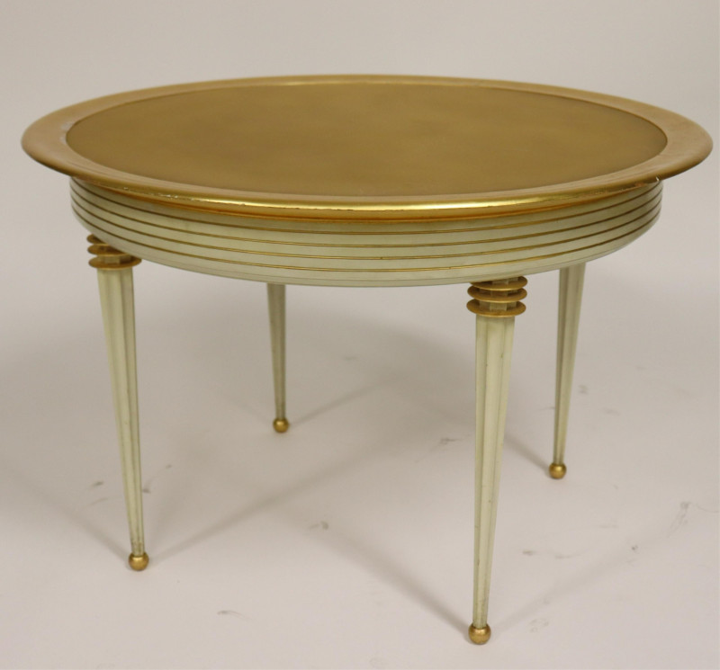 French 1940&apos;s Giltwood &amp; White Painted Side Table