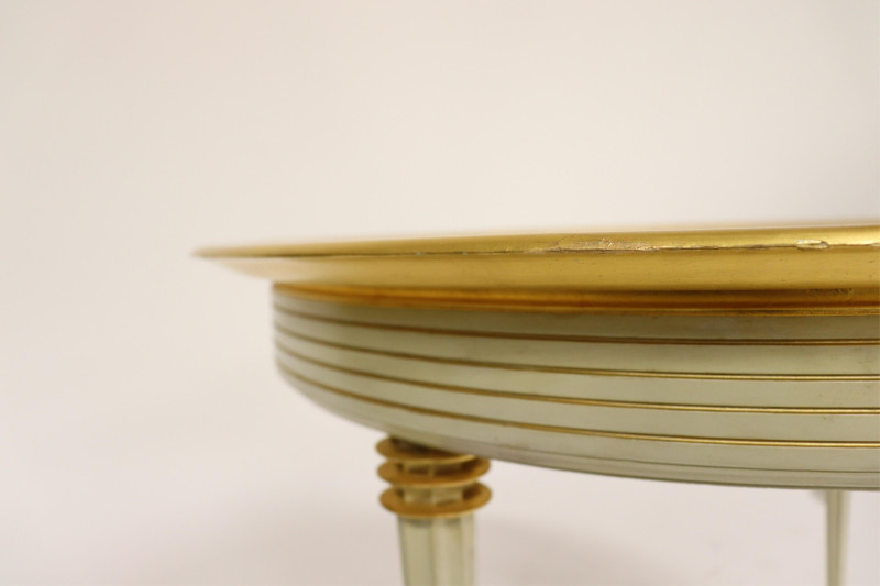 French 1940&apos;s Giltwood &amp; White Painted Side Table