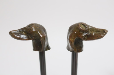 Set of 5 Modern Bronze Busts of Dogs