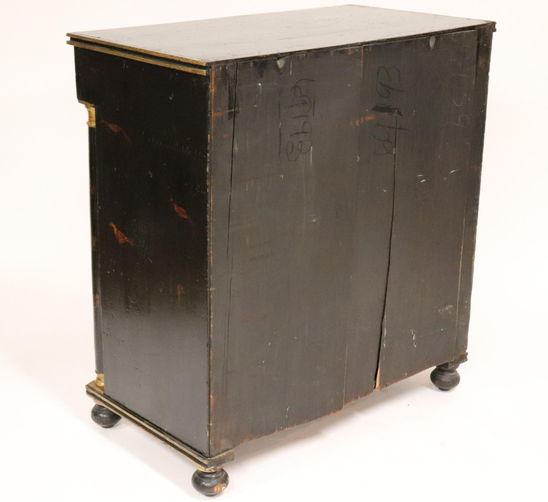 Regency Parcel Gilt Japanned Cabinet, E 19th C