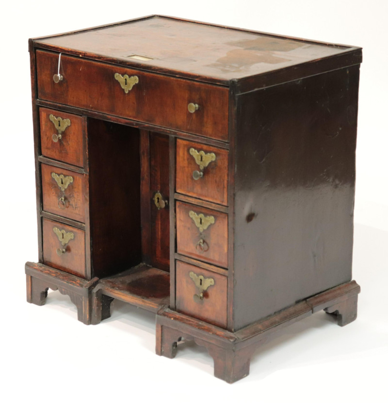 George II Oak &amp; Walnut Kneehole Desk