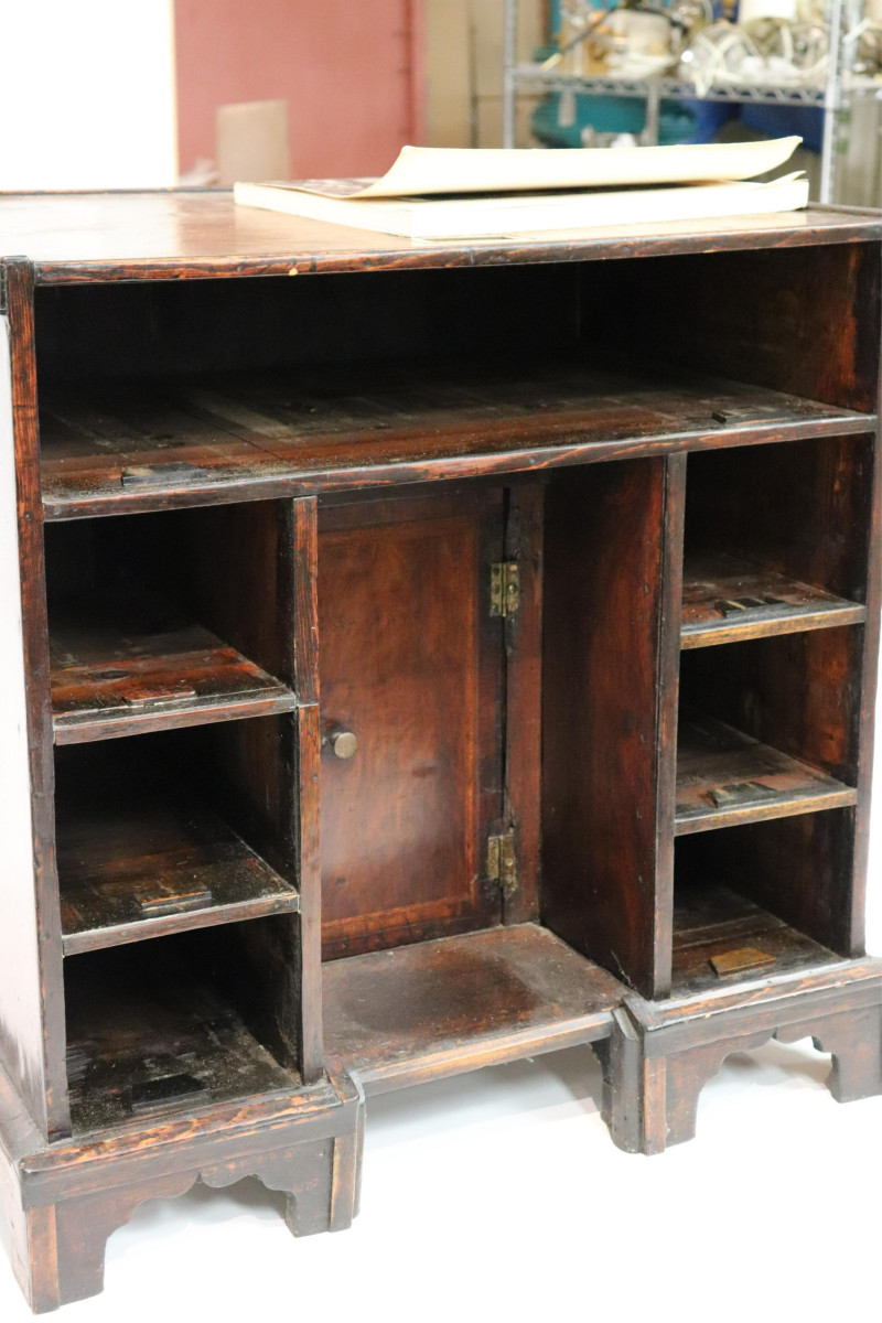 George II Oak &amp; Walnut Kneehole Desk