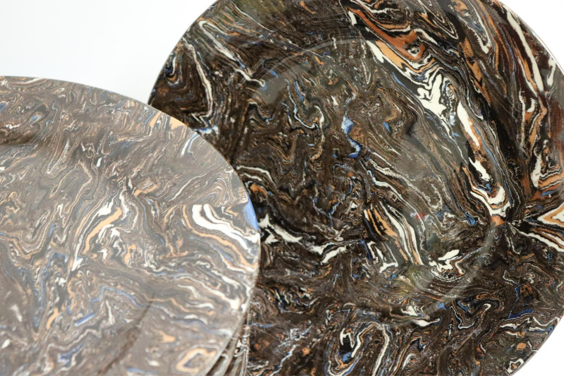 Marbleized Ceramic Partial Dinner Service