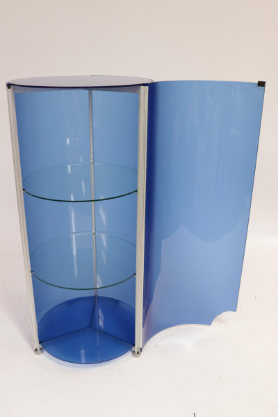 Room by Wellis Circular Blue Glass Cabinet