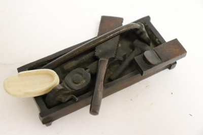 Japanese Bronze &amp; Wood Figure, Meiji Period