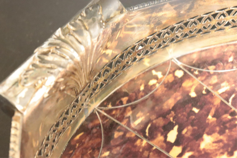 George III Style Inlaid Faux Tortoiseshell Tray