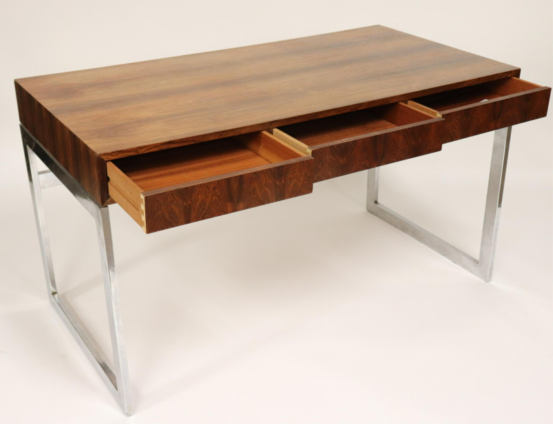Milo Baughman - Rosewood on Chrome Writing Desk