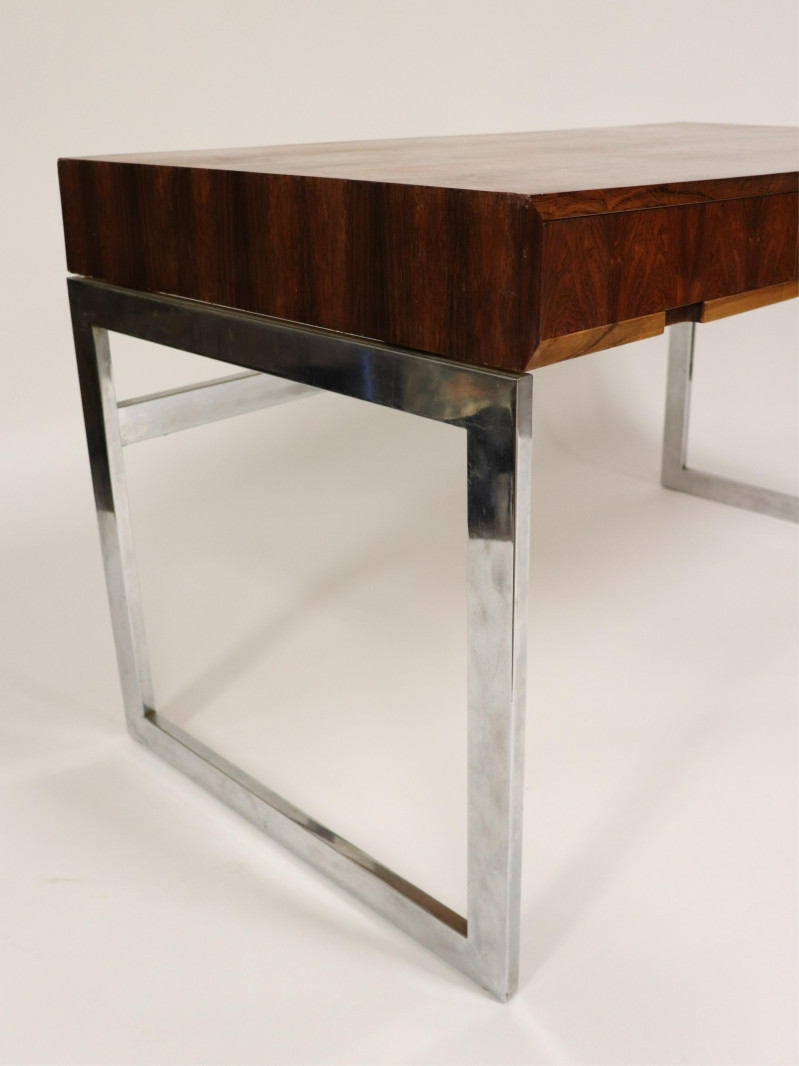 Milo Baughman - Rosewood on Chrome Writing Desk