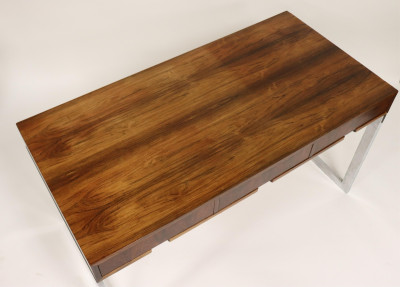 Milo Baughman - Rosewood on Chrome Writing Desk