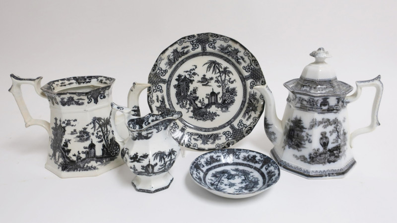 English Ironstone Transferware, 19th C.