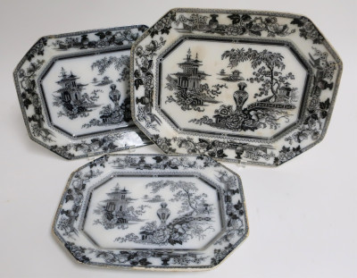 39-Pc. Jeddo Pattern Transferware, 19th C., Adams