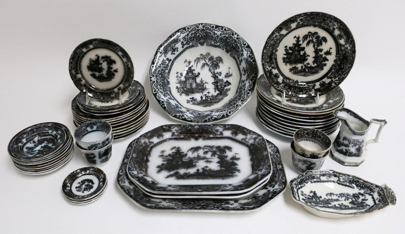 Corean Pattern Mulberry Ironstone Transfer, 19th C