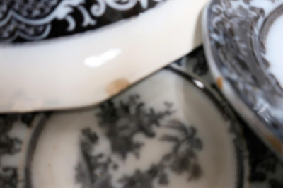 Corean Pattern Mulberry Ironstone Transfer, 19th C