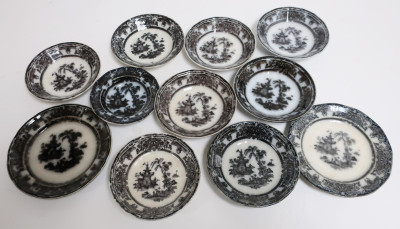 Corean Pattern Mulberry Ironstone Transfer, 19th C