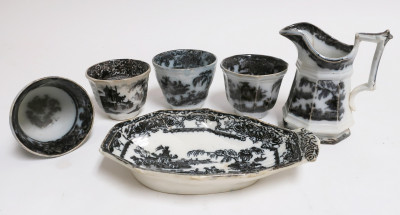 Corean Pattern Mulberry Ironstone Transfer, 19th C