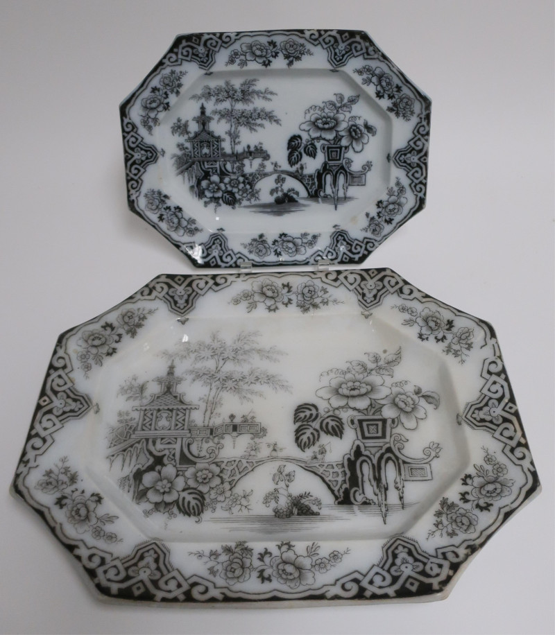 5 Mulberry Bochara Octagonal Platters, 19th C.