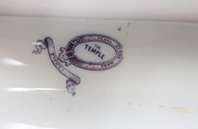 19th C. Temple Mulberry Lavender &amp; Black Transfer