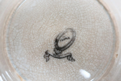 19th C. Temple Mulberry Lavender &amp; Black Transfer