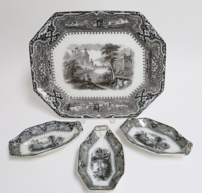 22 Vincennes Mulberry Ironstone Transferware