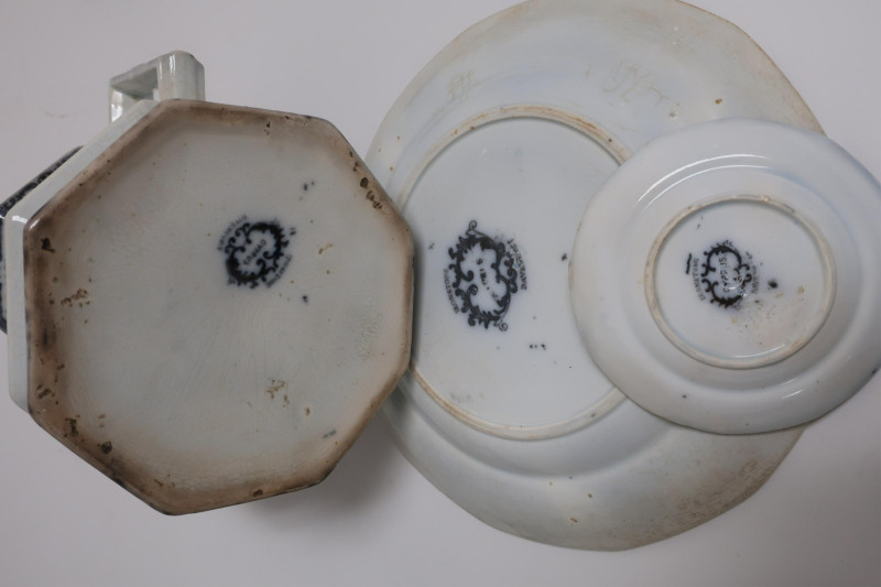 10 Cyprus Mulberry Ironstone Transferware, 19th C.